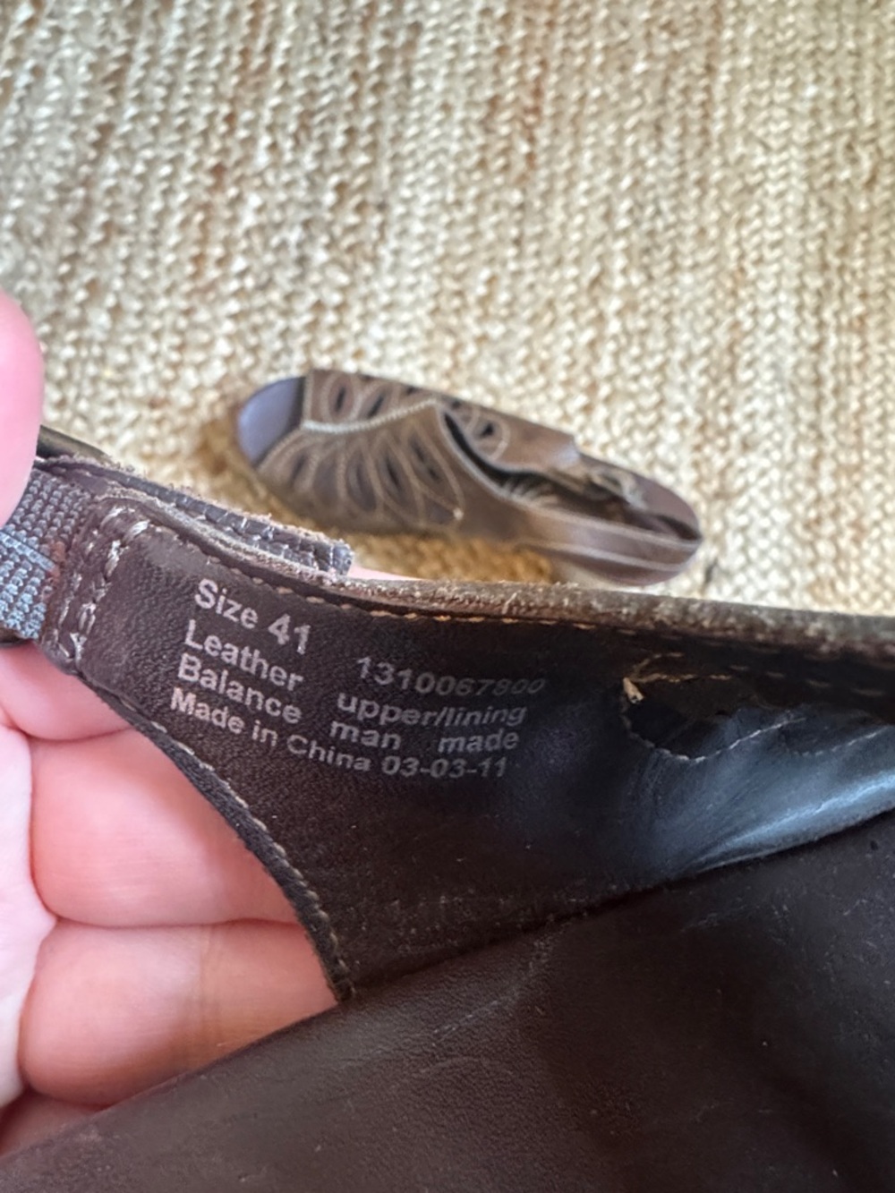 Dansko 41 Brown Rowena Slingback Sandals Dark Brown Wool Heel - Picture 7 of 7